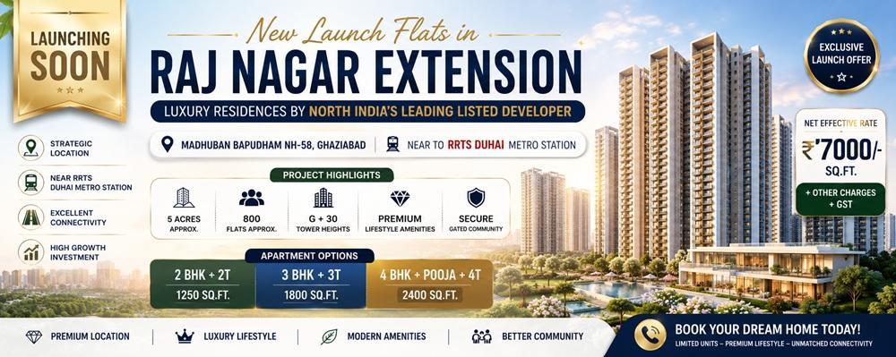 2 BHK 3BHK 4 BHK in VVIP Duhai, Madhuban Bapudham NH-58, Raj Nagar Extension Ghaziabad