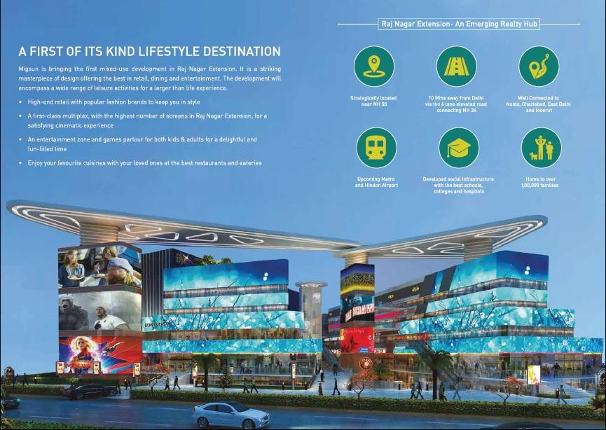 Commercial Shops in Migsun Mi Gente Raj Nagar Extension, Ghaziabad.