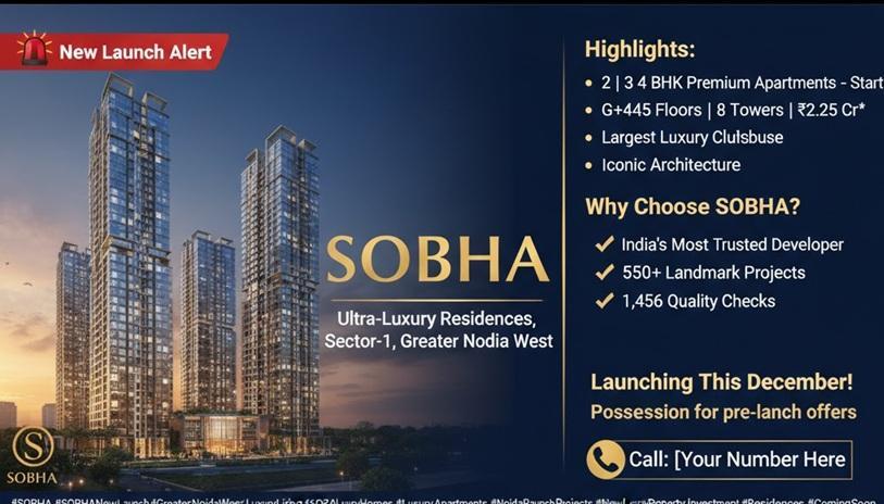 2 BHK in SOBHA Ultra-Luxury Residences, Sector-1 Greater Noida West 